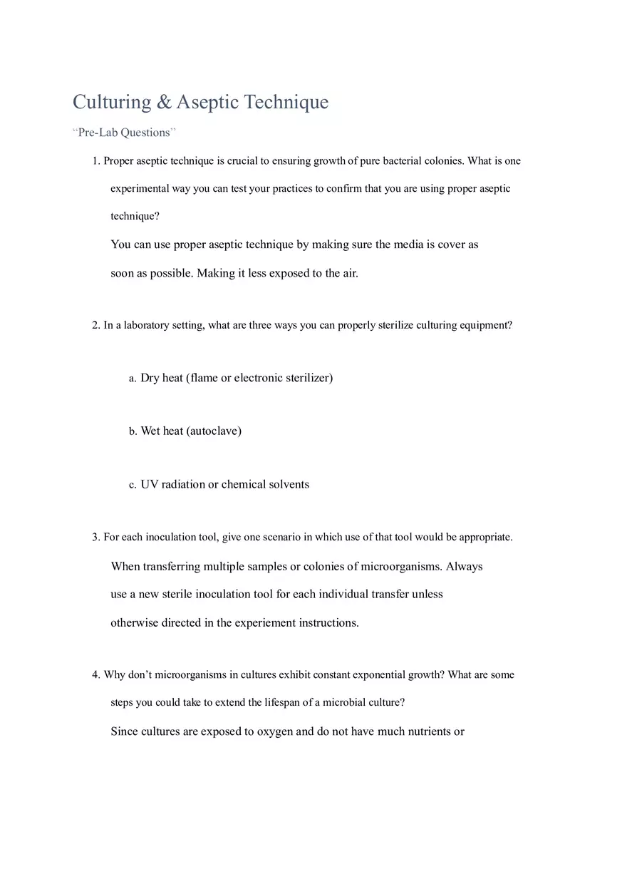 Straighterline Lab Assignment Microbiology Lab 2 - Page 1