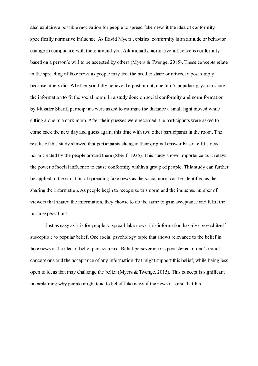 Social Psychology and Fake News Essay - Page 2