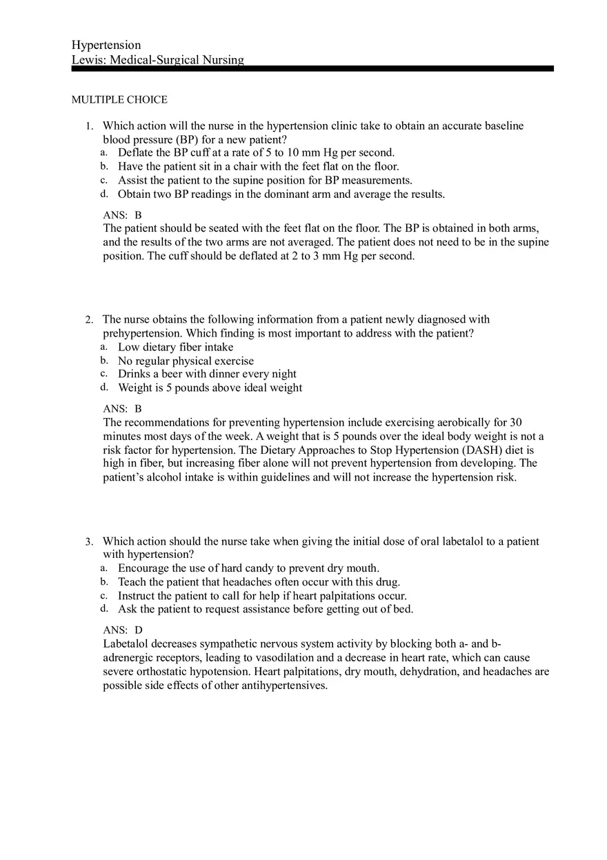 Accurate Blood Pressure Measurement and Lifestyle Changes for Prehypertension Management - Page 1