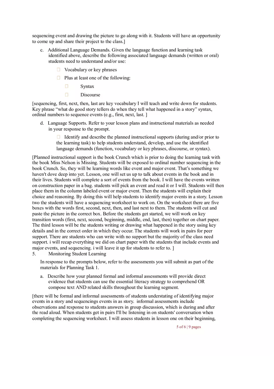 Task 1 Planning Commentary - Page 5