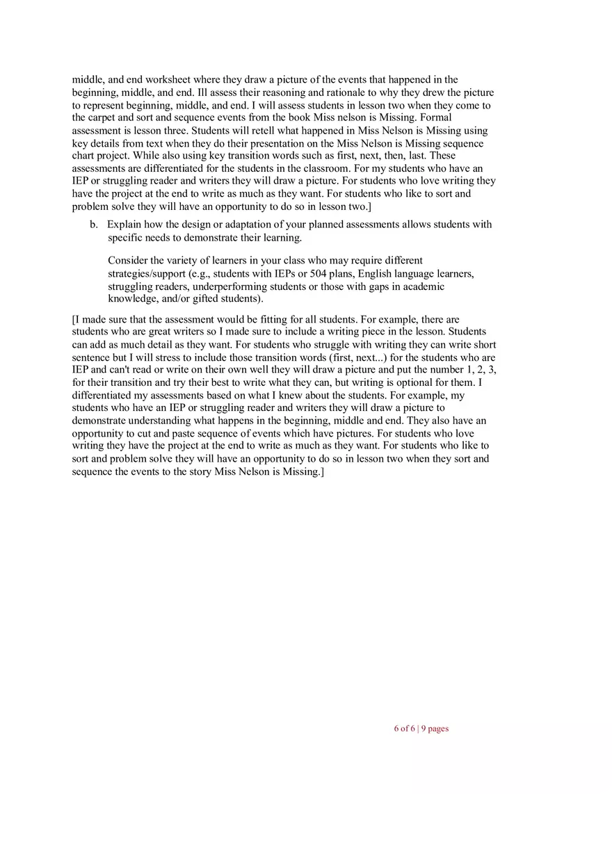 Task 1 Planning Commentary - Page 6