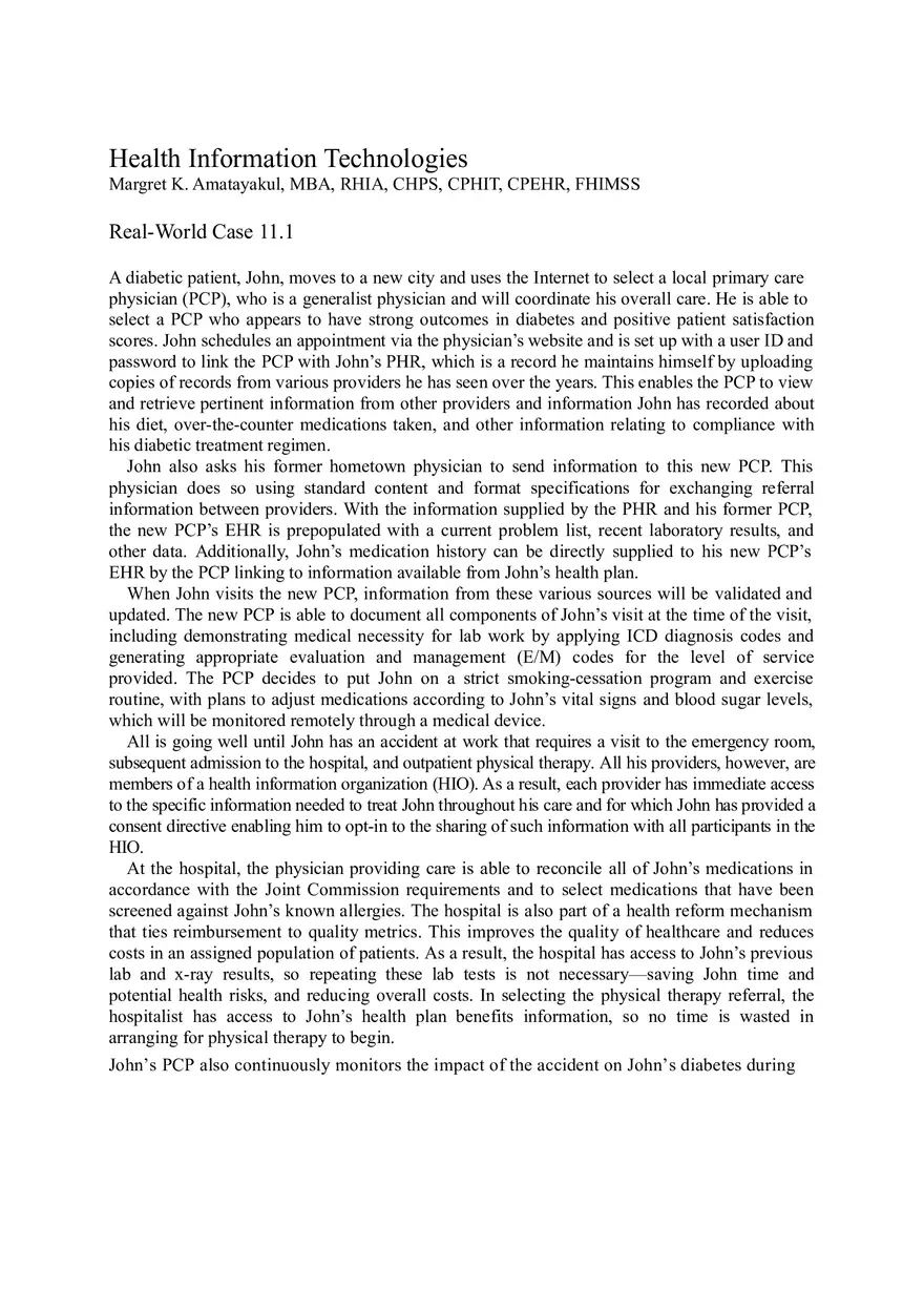 Enhancing Diabetes Care with Health Information Technologies A Real-World Case Study - Page 1