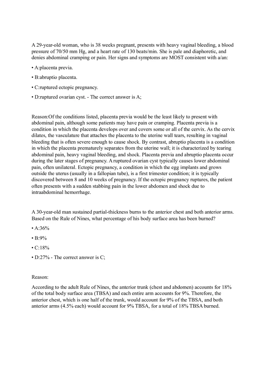 Treatment for a Stab Wound with Impaled Object and Cardiac Arrest Answer Key - Page 3
