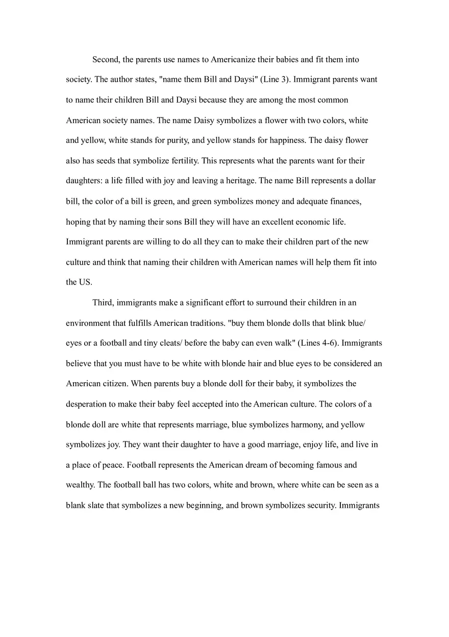 Poem Immigrants by Pat Mora Analytical Essay - Page 2