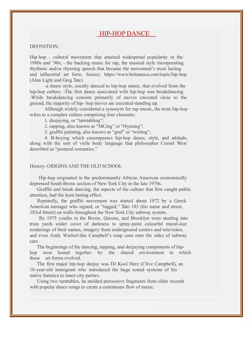 Hip-hop Dance Styles - Page 1