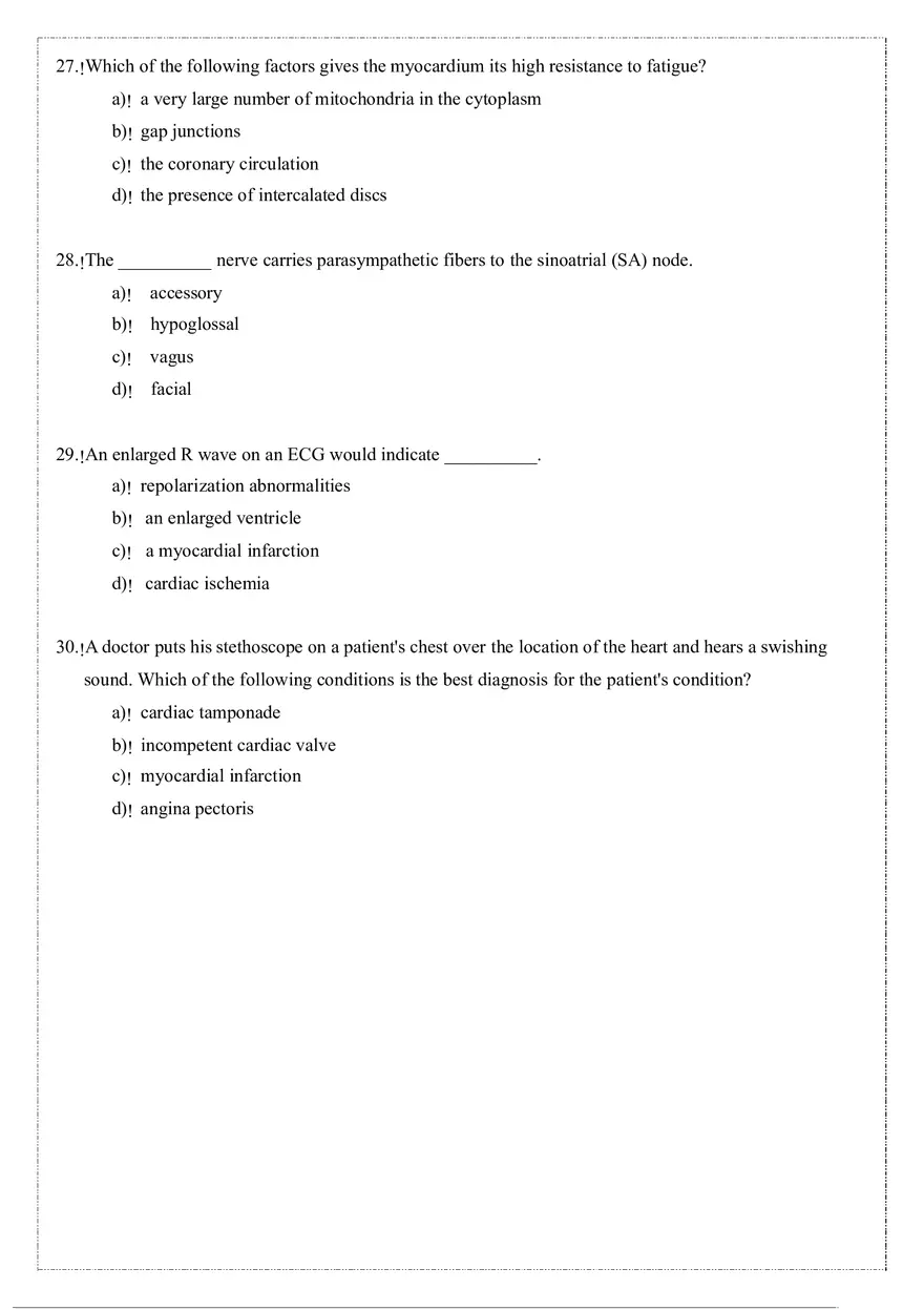 Cardiovascular System Anatomy and Physiology Quiz (Review) - Page 9