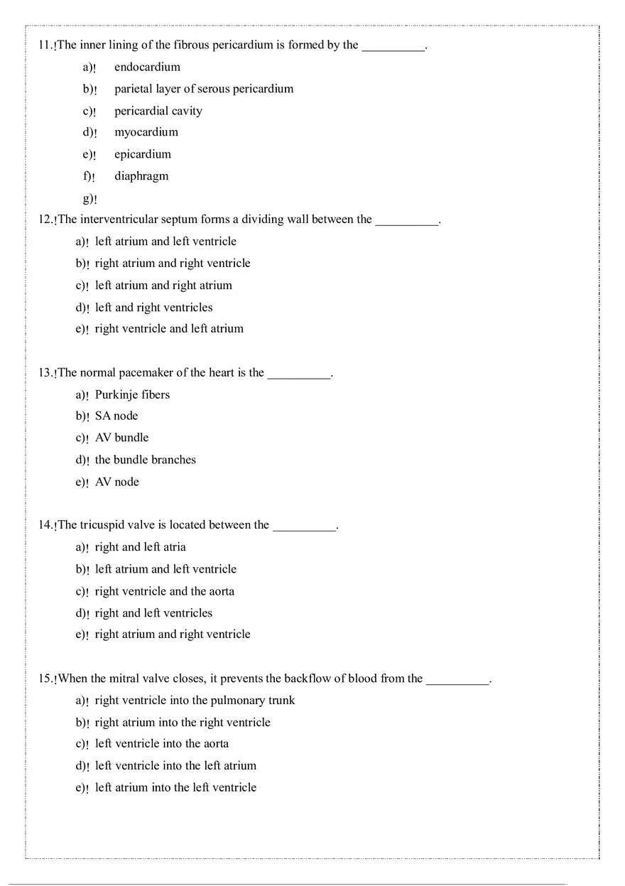 Cardiovascular System Anatomy and Physiology Quiz (Review) - Page 6