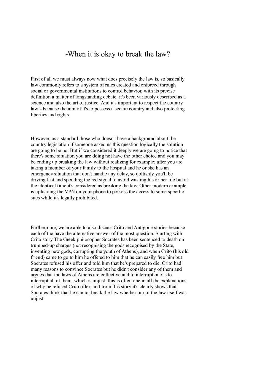 When it is Okay to Break the Law - Page 1