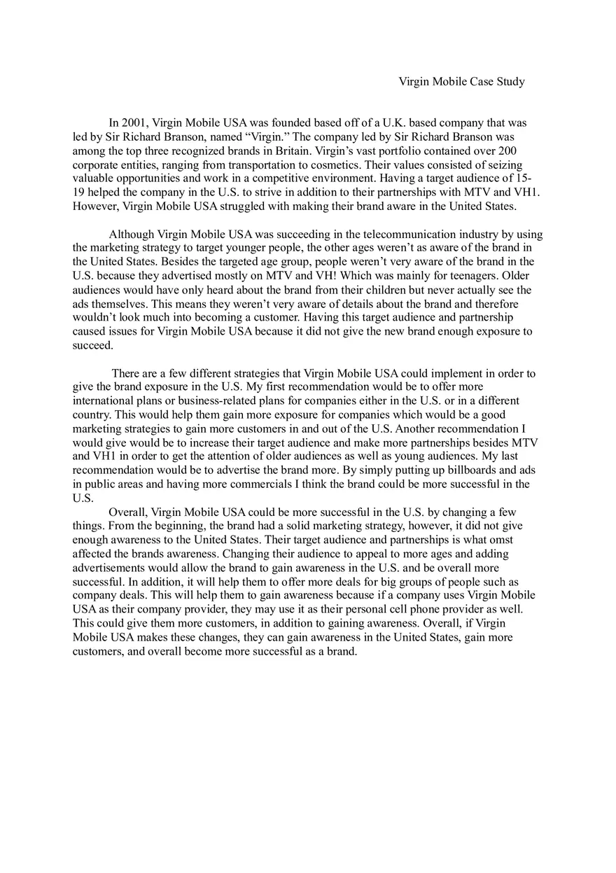 Virgin Mobile Case Study - Page 1