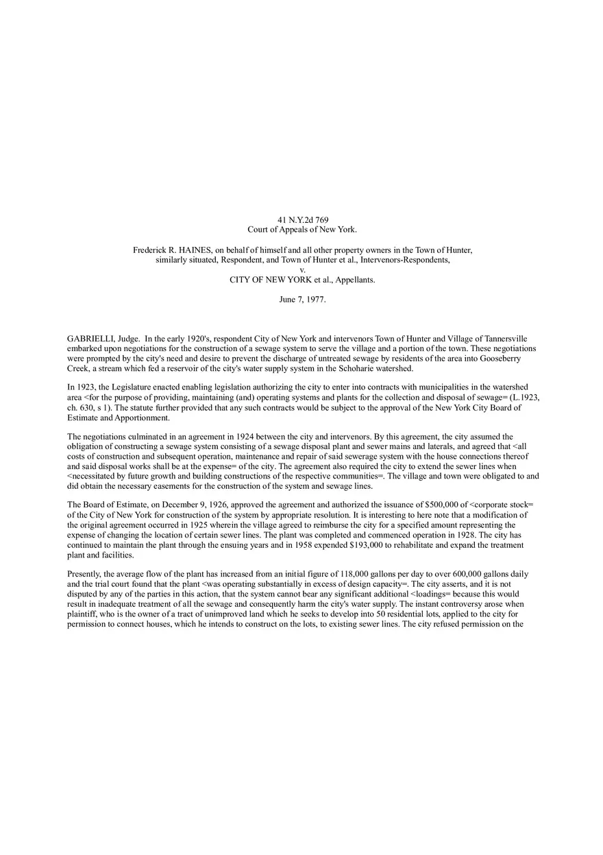 Haines v City of New York - Page 1