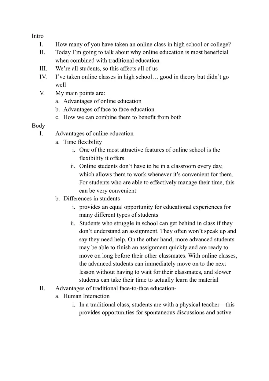 Persuasive 2 Speech Outline - Page 1