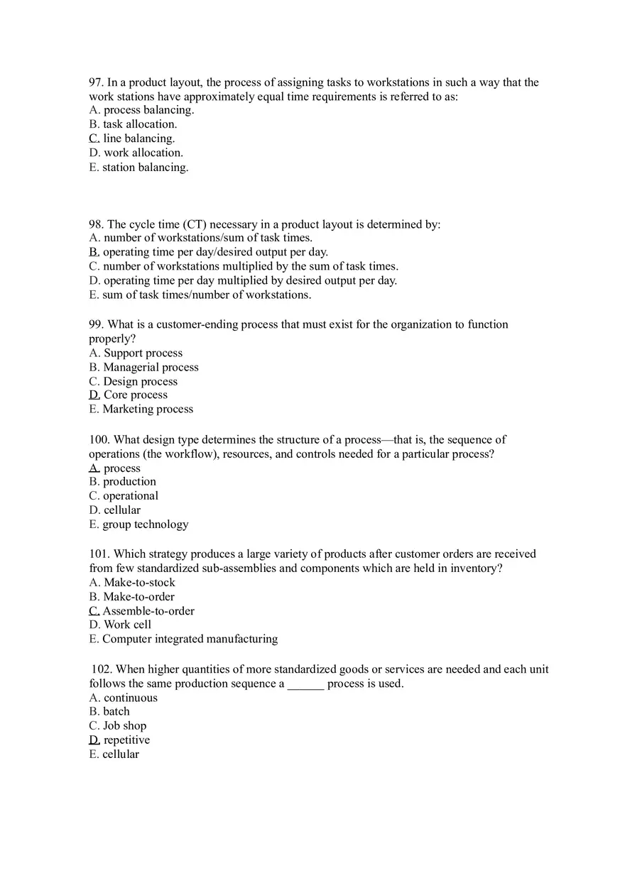 Introduction to Operations Management Answer Key Part 6 - Page 5