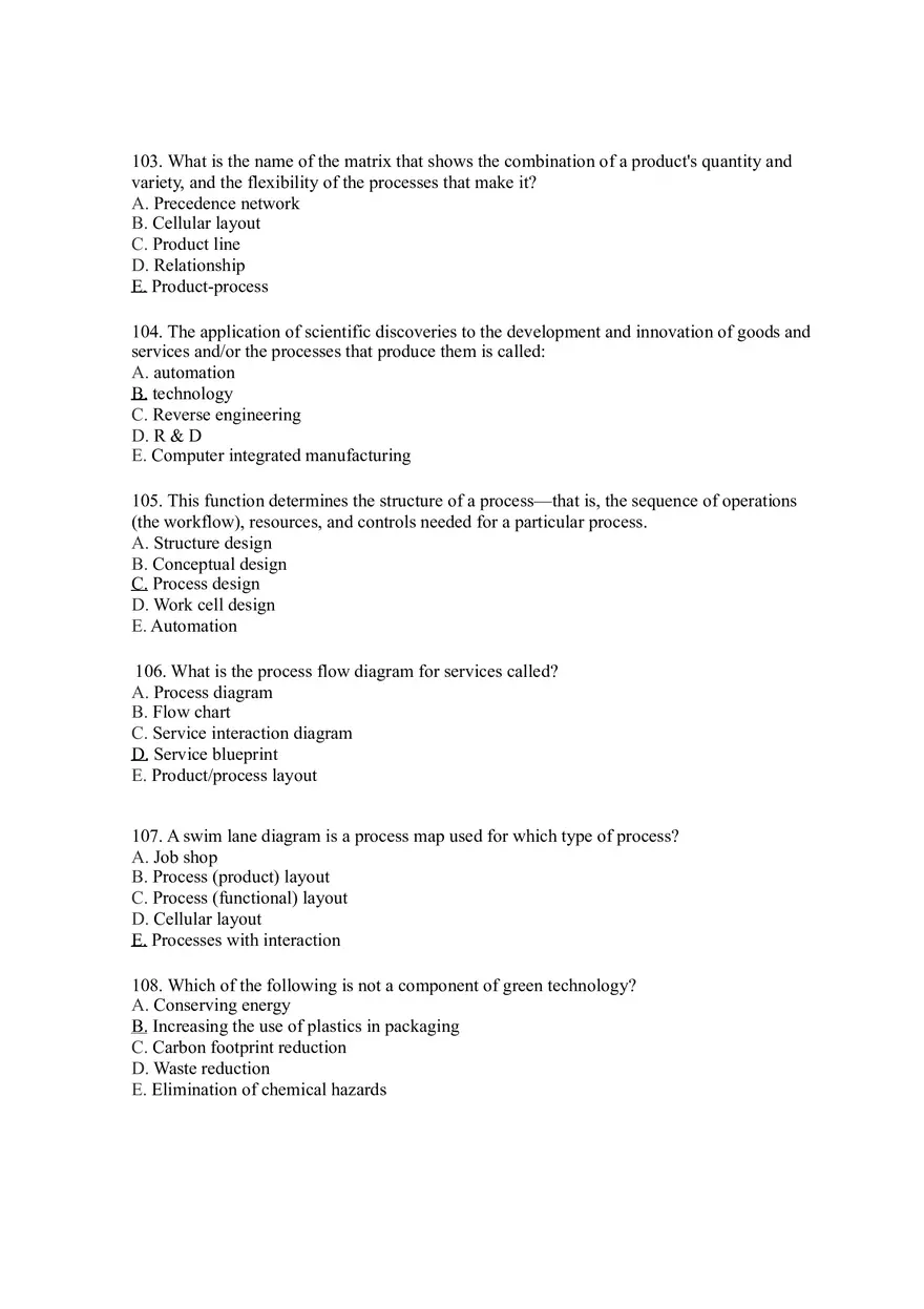 Introduction to Operations Management Answer Key Part 6 - Page 6