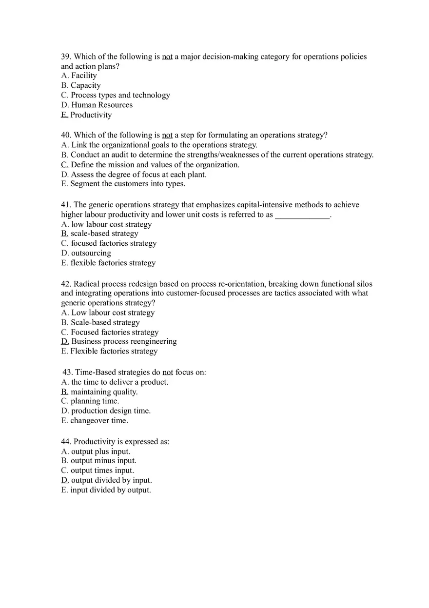 Introduction to Operations Management Answer Key Part 2 - Page 8