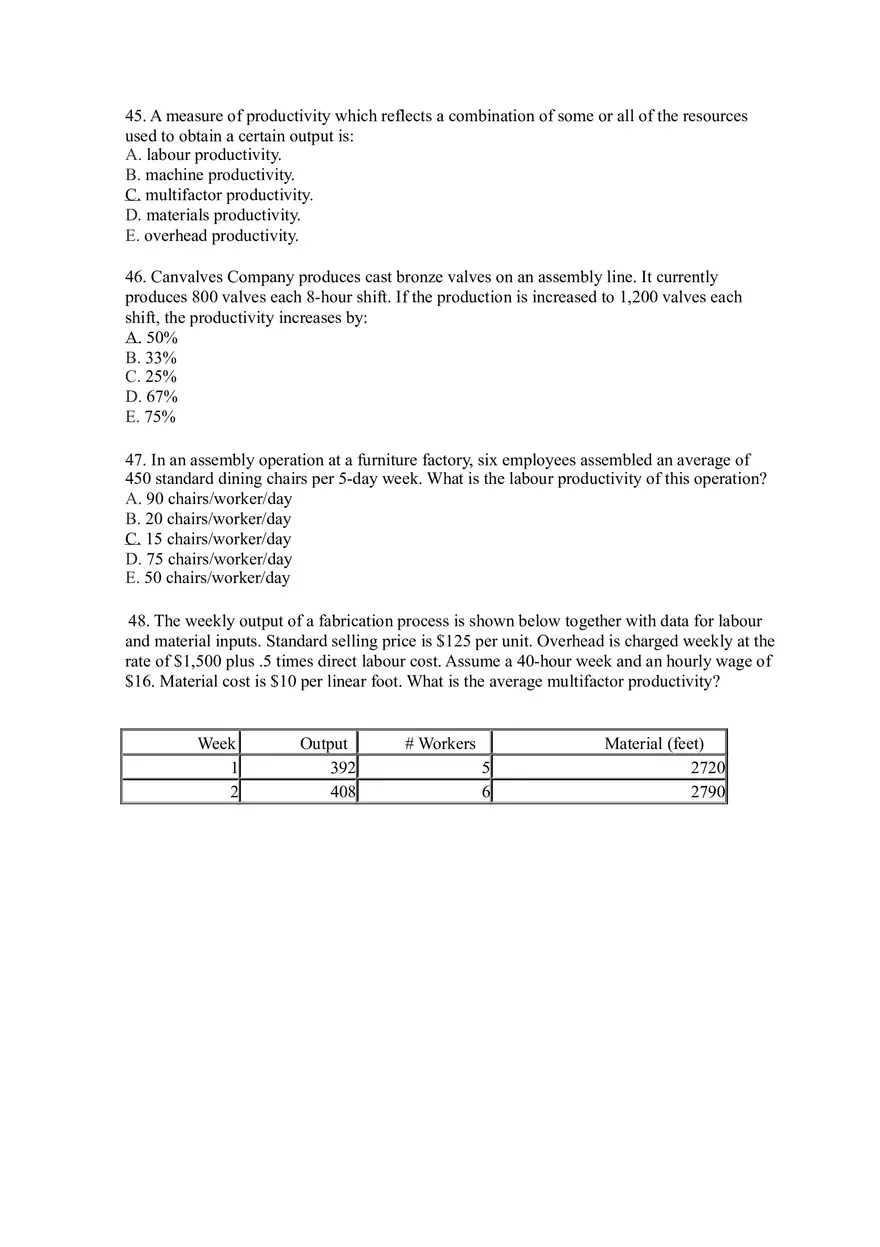 Introduction to Operations Management Answer Key Part 2 - Page 9