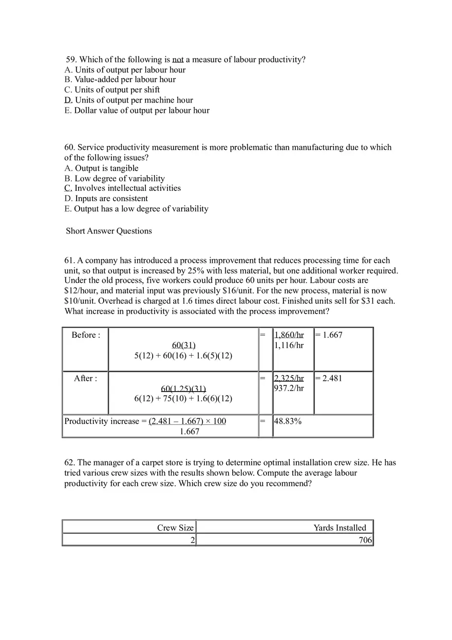 Introduction to Operations Management Answer Key Part 2 - Page 12