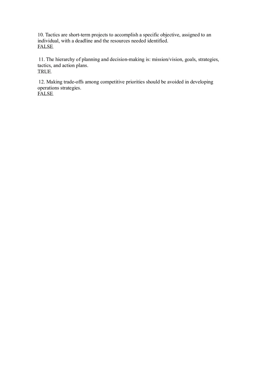 Introduction to Operations Management Answer Key Part 2 - Page 2