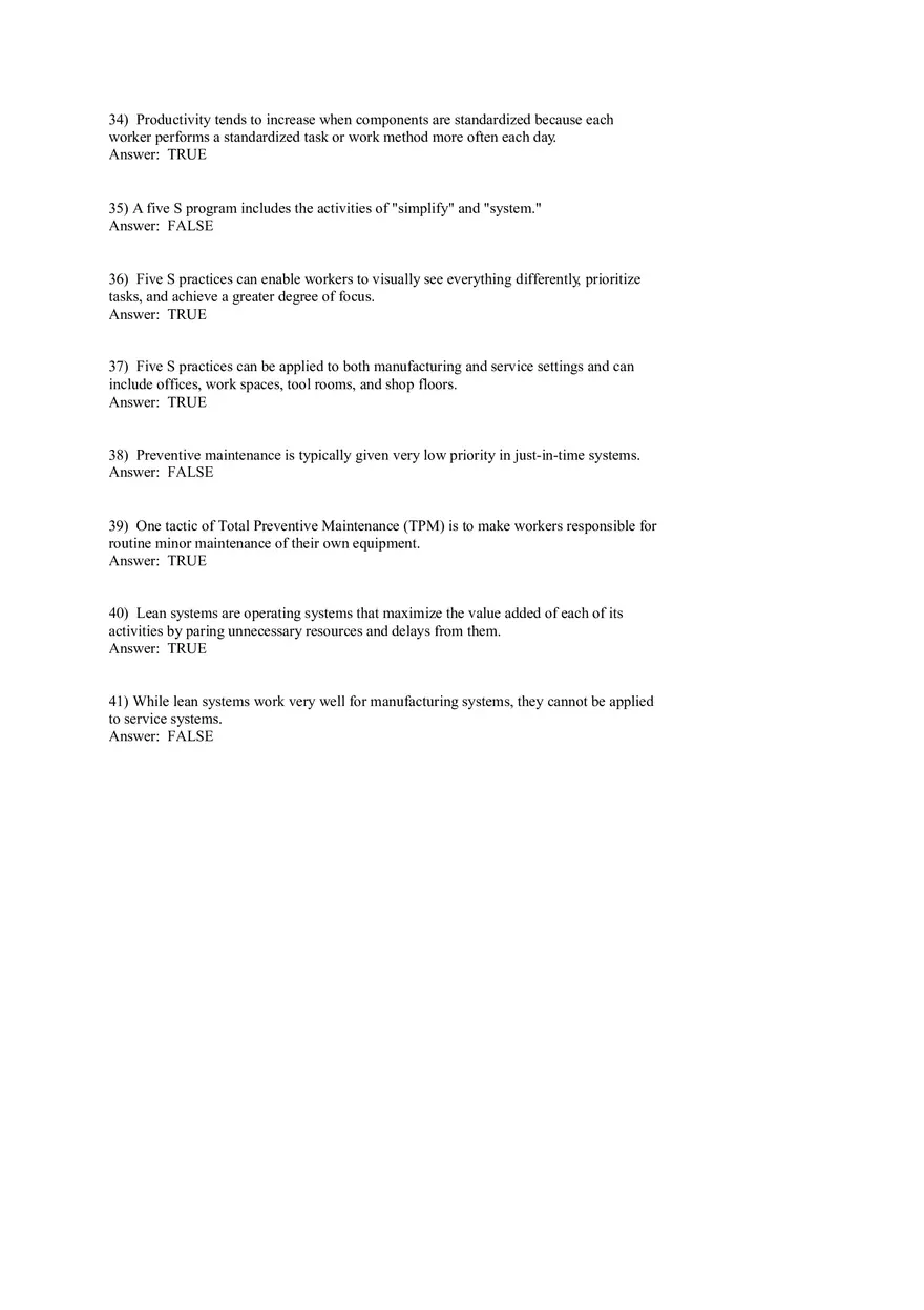 Lean Systems Answer Key Part 1 - Page 6