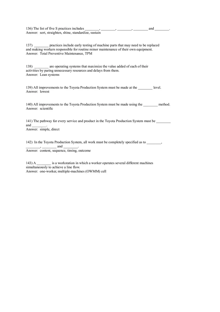Lean Systems Answer Key Part 3 - Page 8