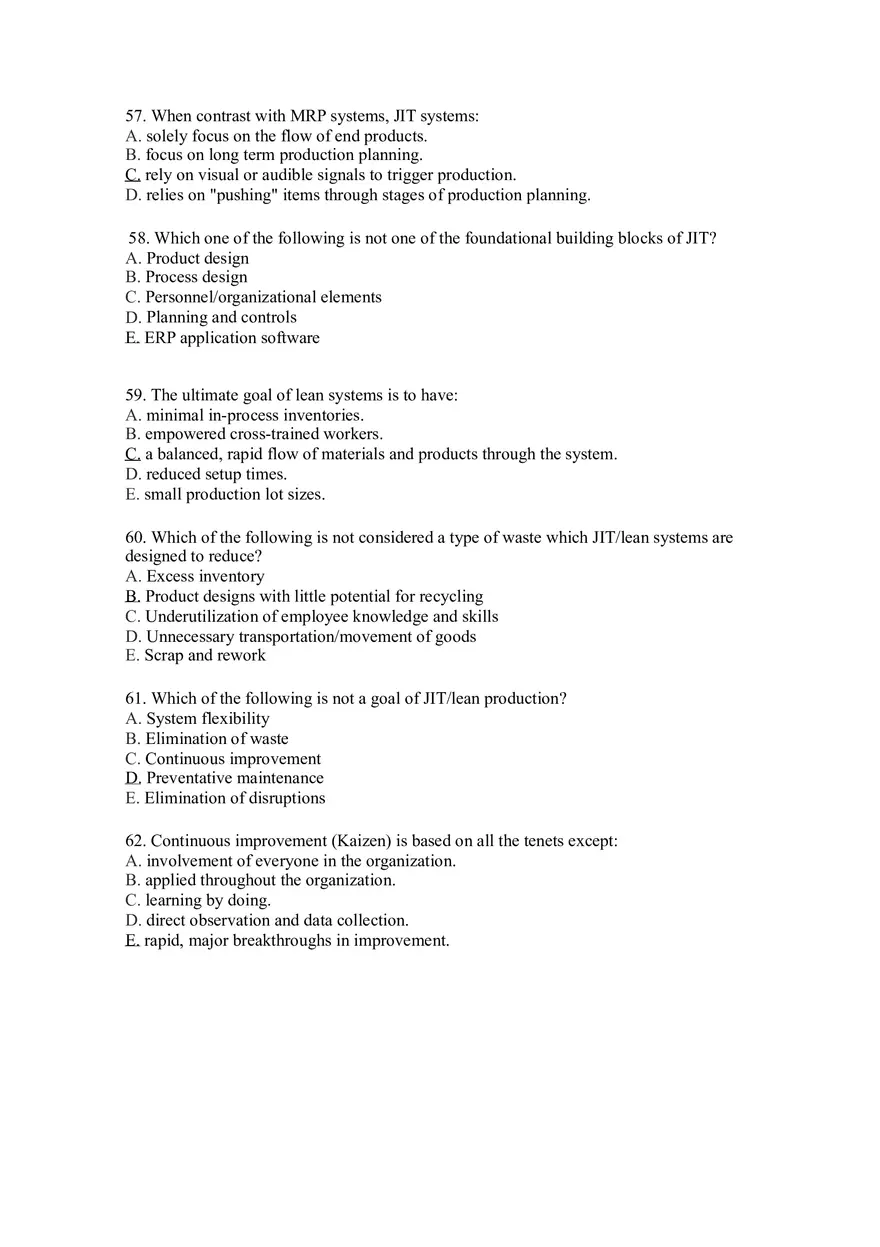 Introduction to Operations Management Answer Key Part 10 - Page 2