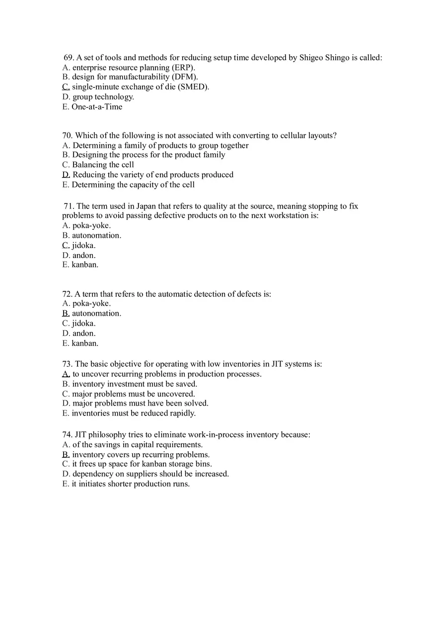 Introduction to Operations Management Answer Key Part 10 - Page 4