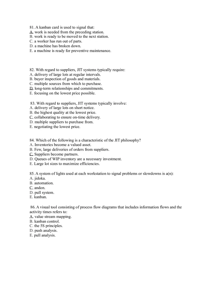 Introduction to Operations Management Answer Key Part 10 - Page 6