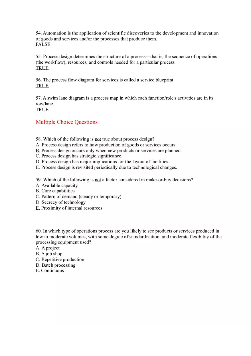 Introduction to Operations Management Answer Key Part 5 - Page 10