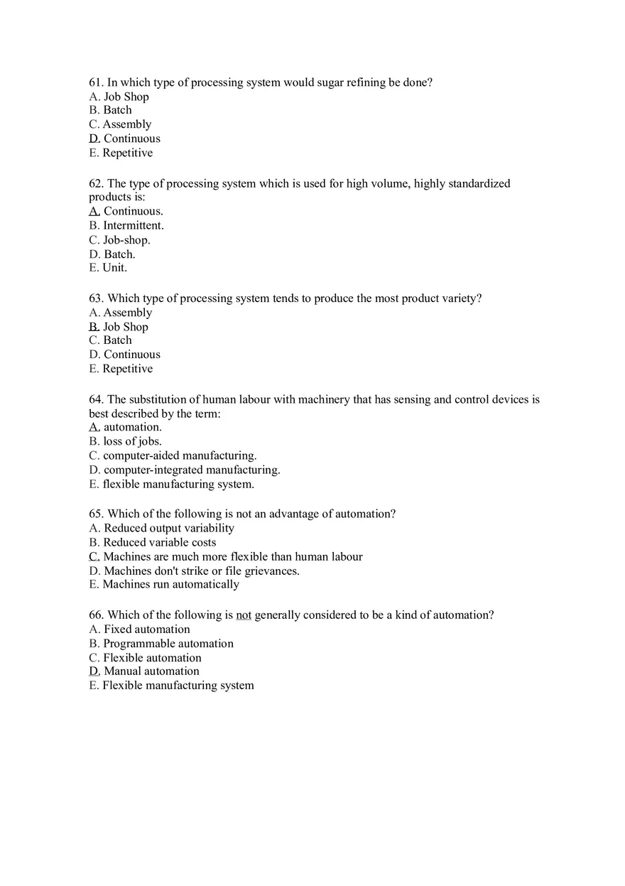 Introduction to Operations Management Answer Key Part 5 - Page 11
