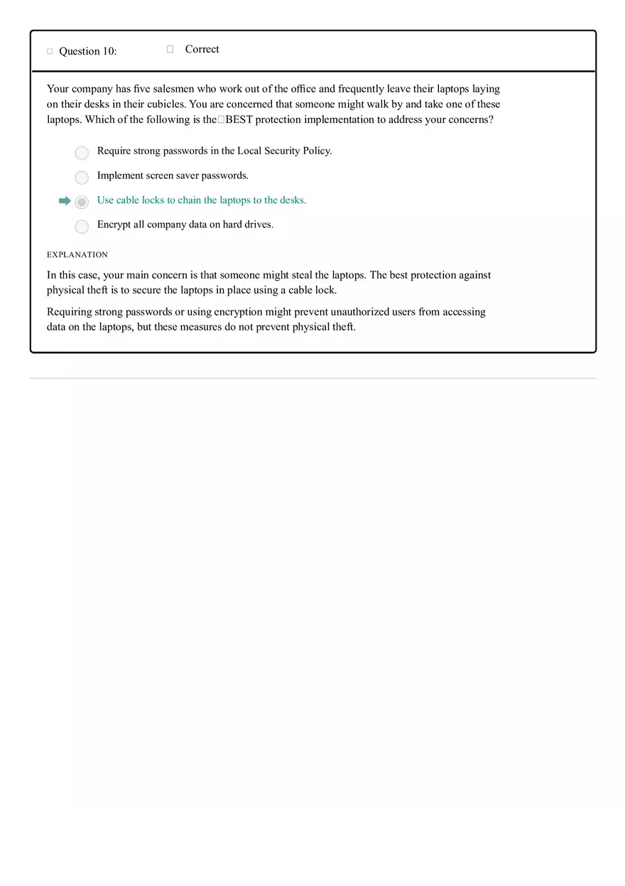 Social Engineering and Environmental Concerns in Data Cabling Test Answers - Page 9