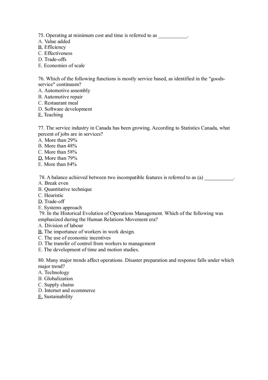 Introduction to Operations Management Answer Key Part 1 - Page 10