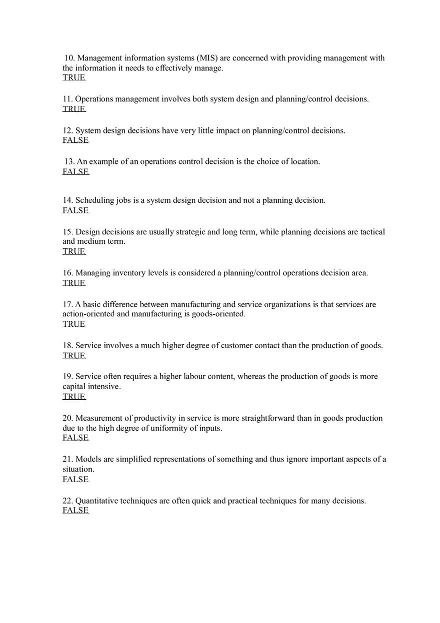 Introduction to Operations Management Answer Key Part 1 - Page 2