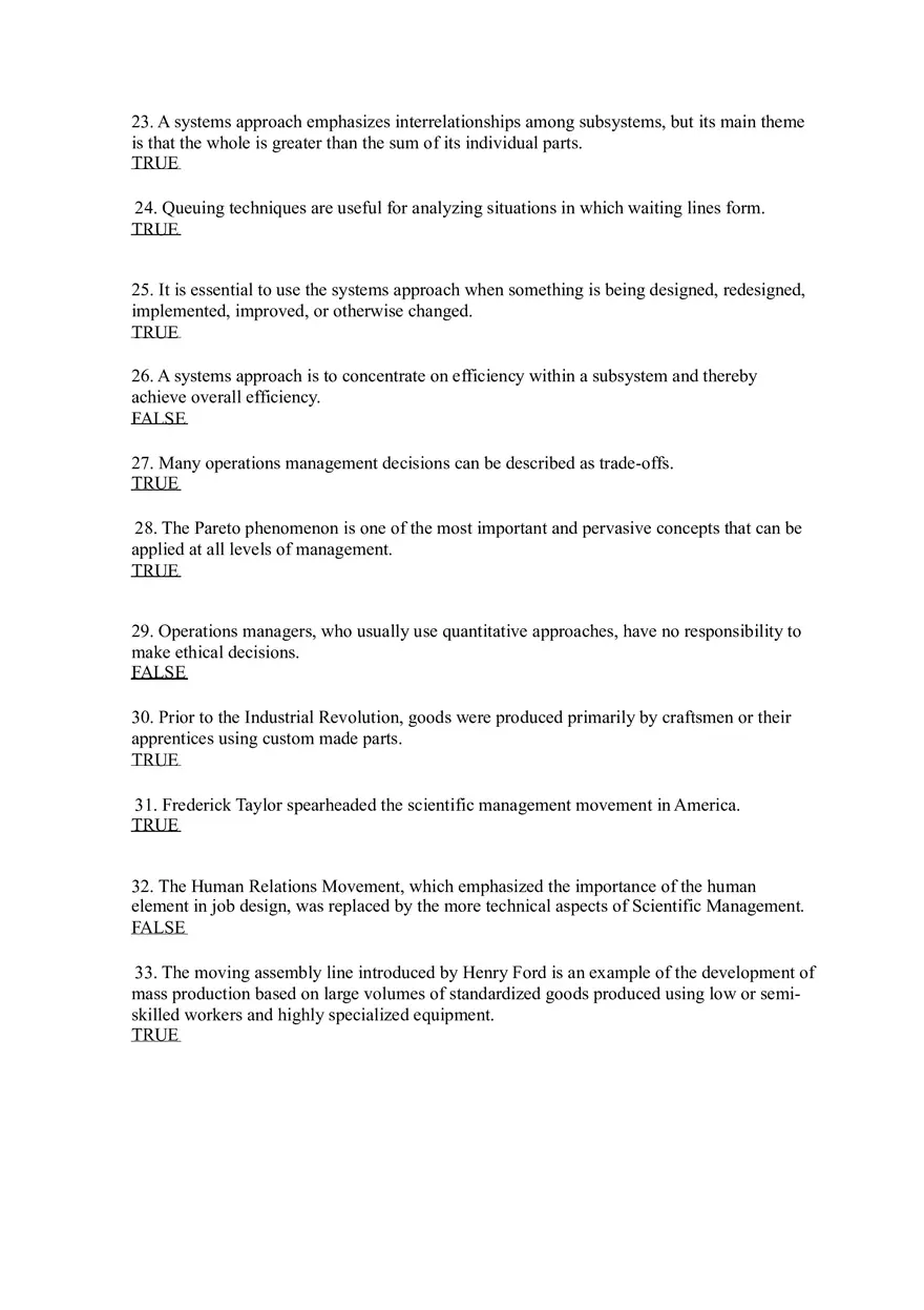 Introduction to Operations Management Answer Key Part 1 - Page 3