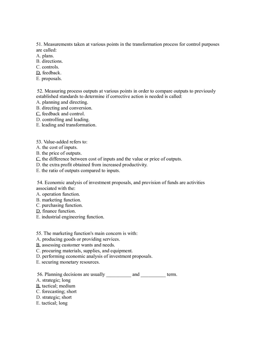Introduction to Operations Management Answer Key Part 1 - Page 6