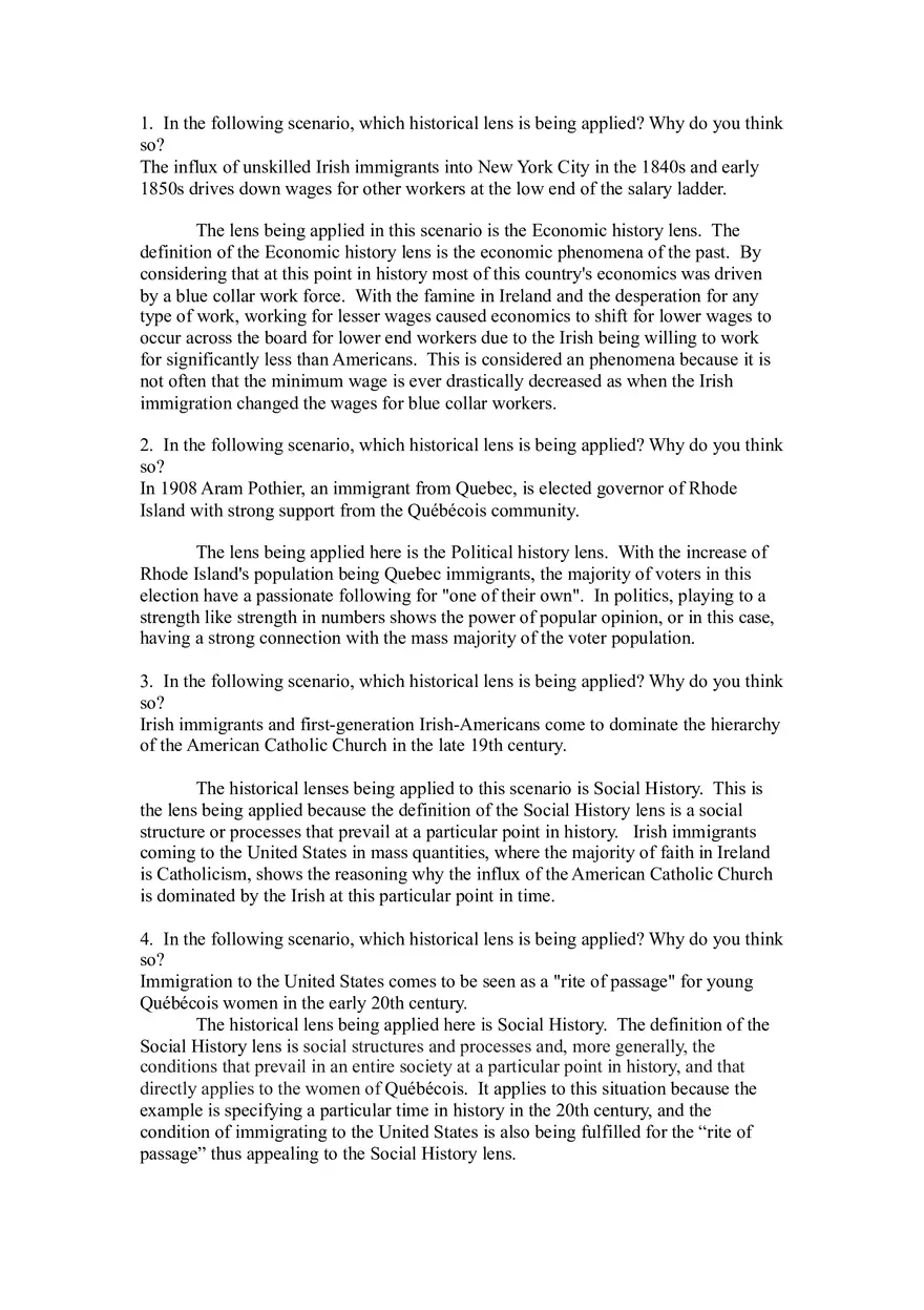 Political History Responses - Page 1