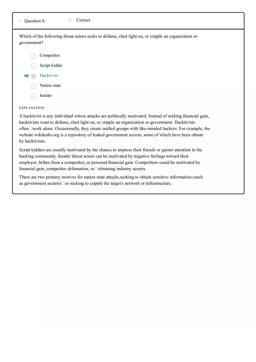 Module One Knowledge Check - Page 8