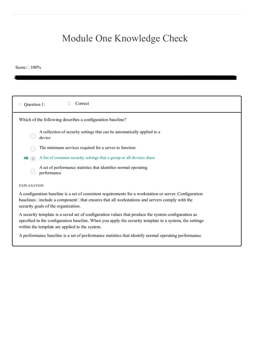 Module One Knowledge Check - Page 1