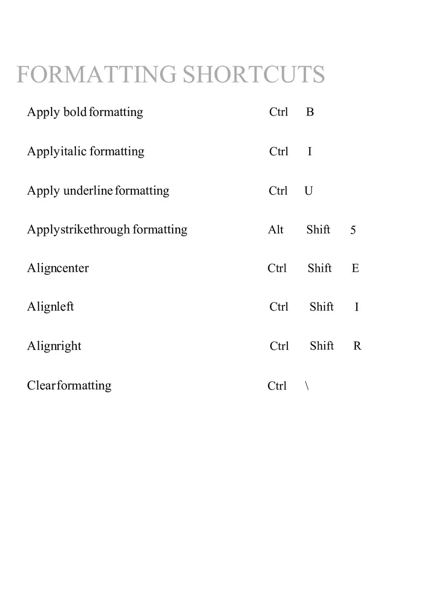 Google Sheet Shortcuts - Page 3