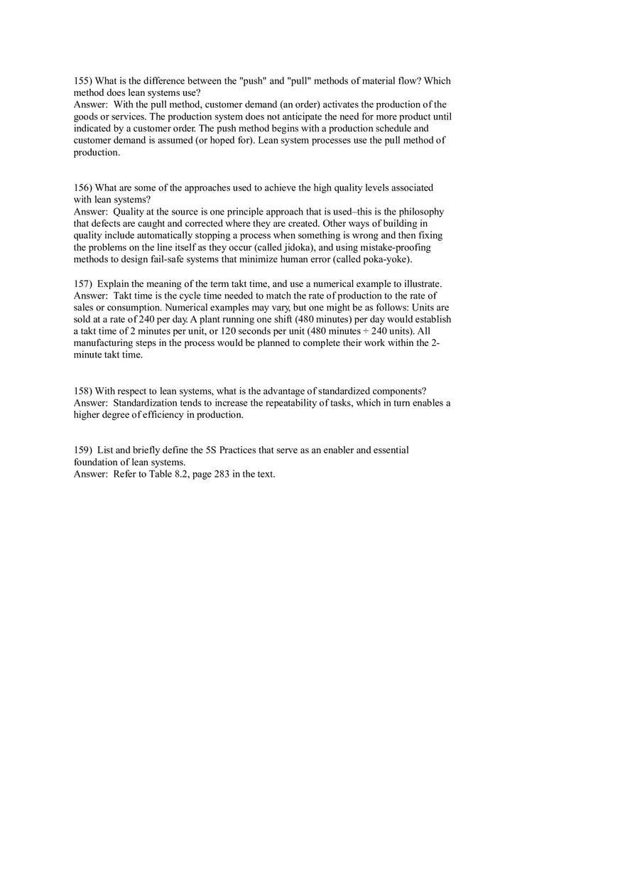 Lean Systems Answer Key Part 4 - Page 1