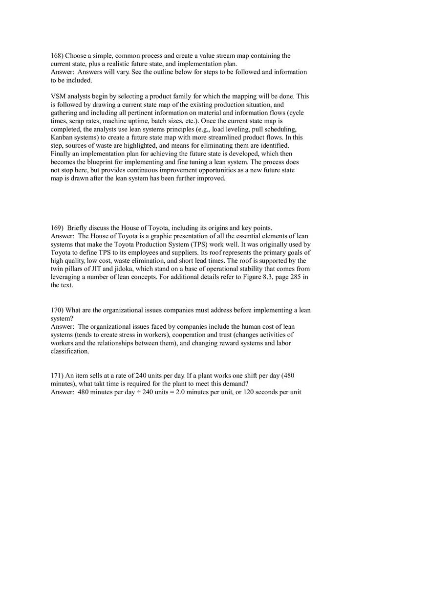 Lean Systems Answer Key Part 4 - Page 5
