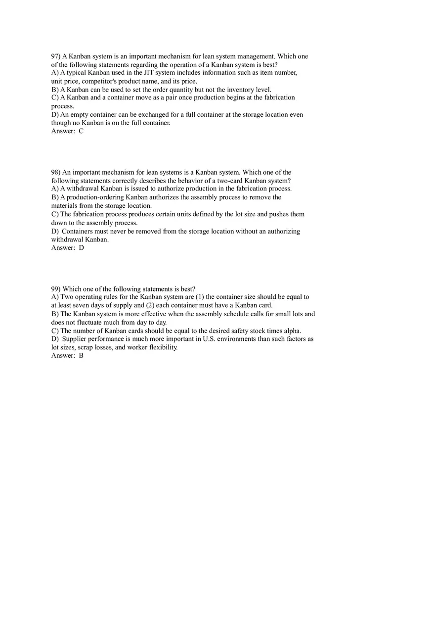 Lean Systems Answer Key Part 2 - Page 9