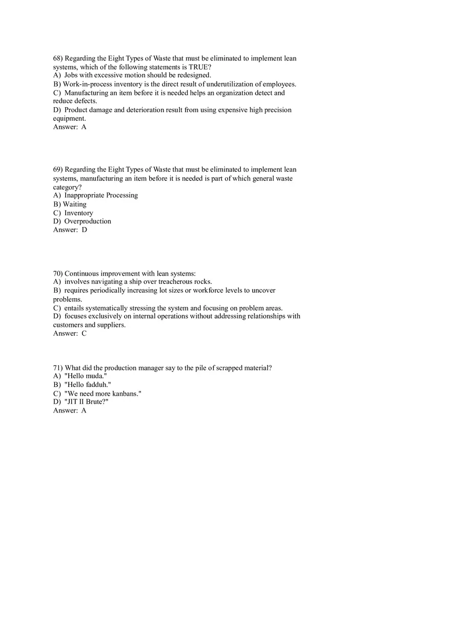 Lean Systems Answer Key Part 2 - Page 2