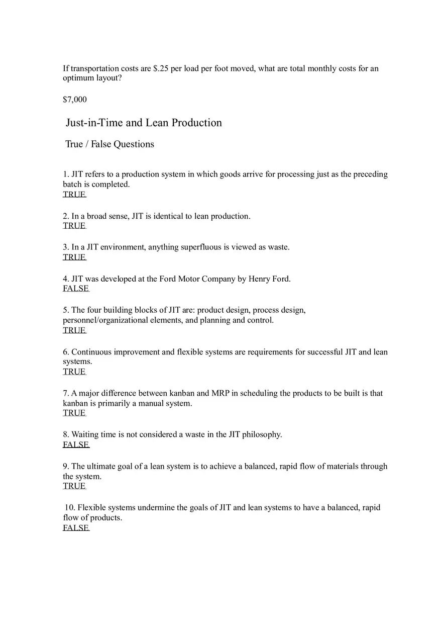 Introduction to Operations Management Answer Key Part 9 - Page 6