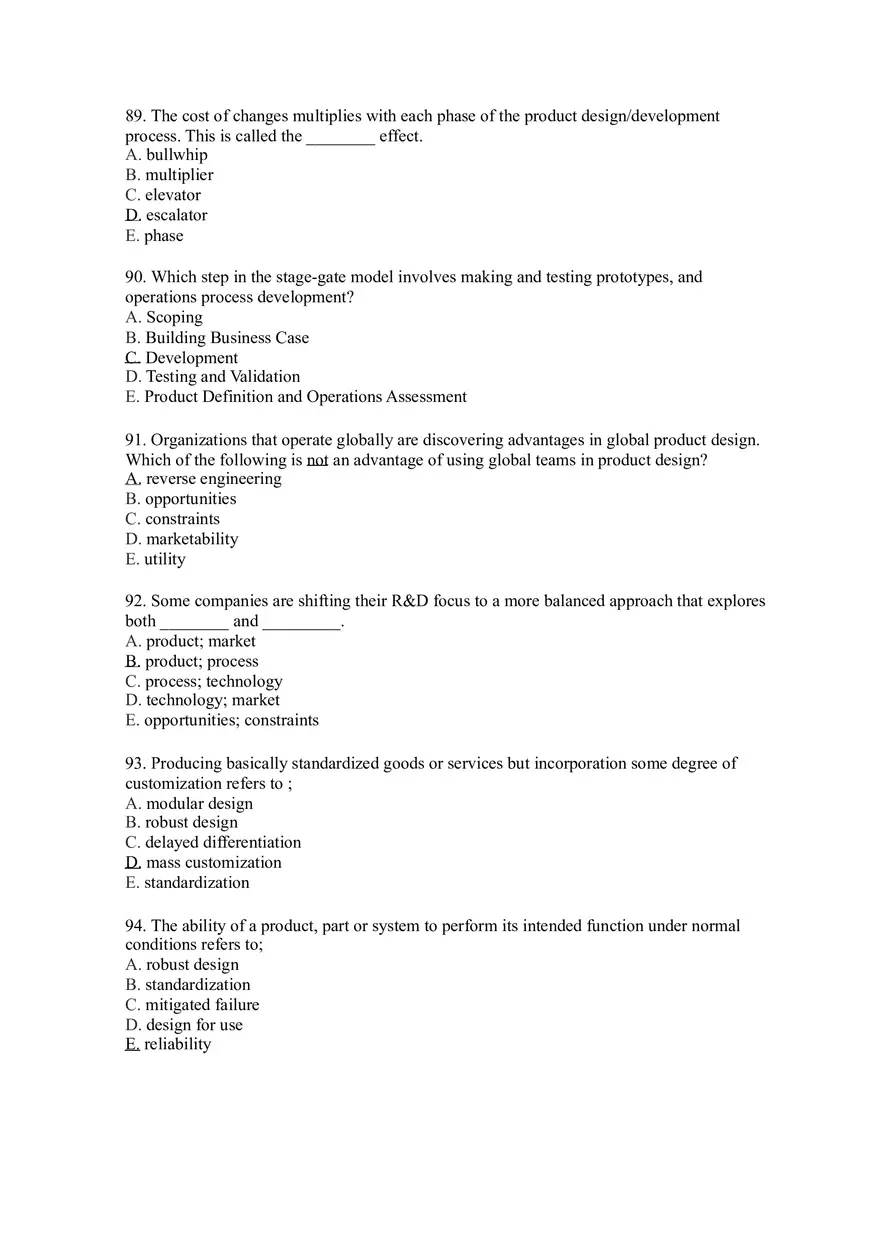 Introduction to Operations Management Answer Key Part 3 - Page 4