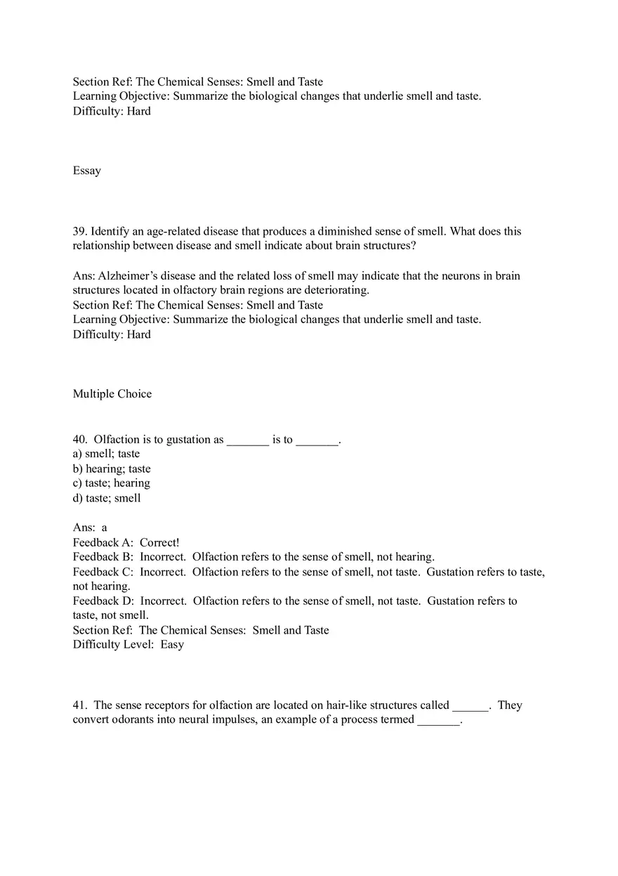 Sensation and Perception Test Answer Key Part 2 - Page 7