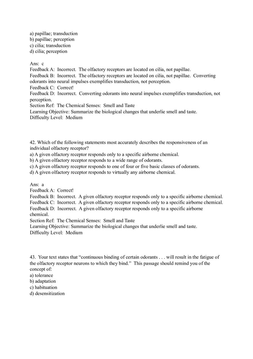 Sensation and Perception Test Answer Key Part 2 - Page 8