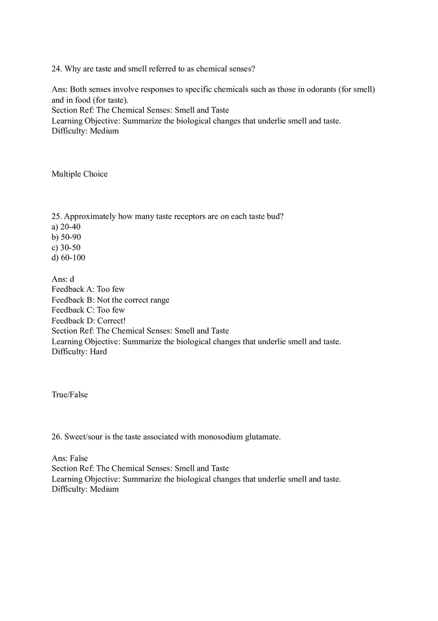 Sensation and Perception Test Answer Key Part 2 - Page 2