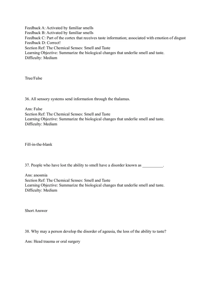 Sensation and Perception Test Answer Key Part 2 - Page 6