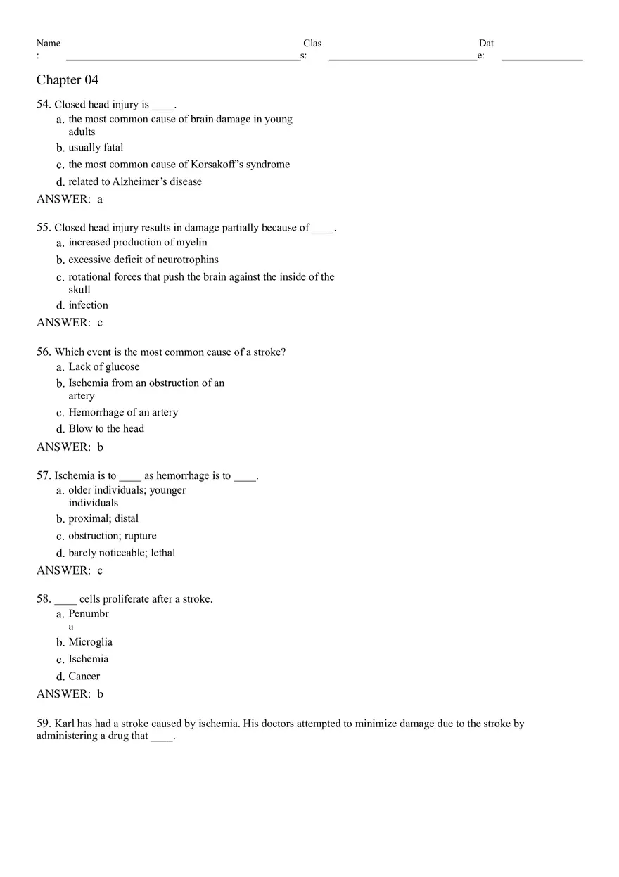 Neural Development and Processes Answer Key From 1 to 74 - Page 13