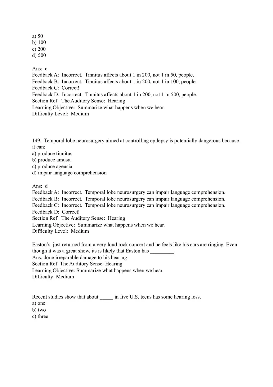 Sensation and Perception Test Answer Key Part 6 - Page 7