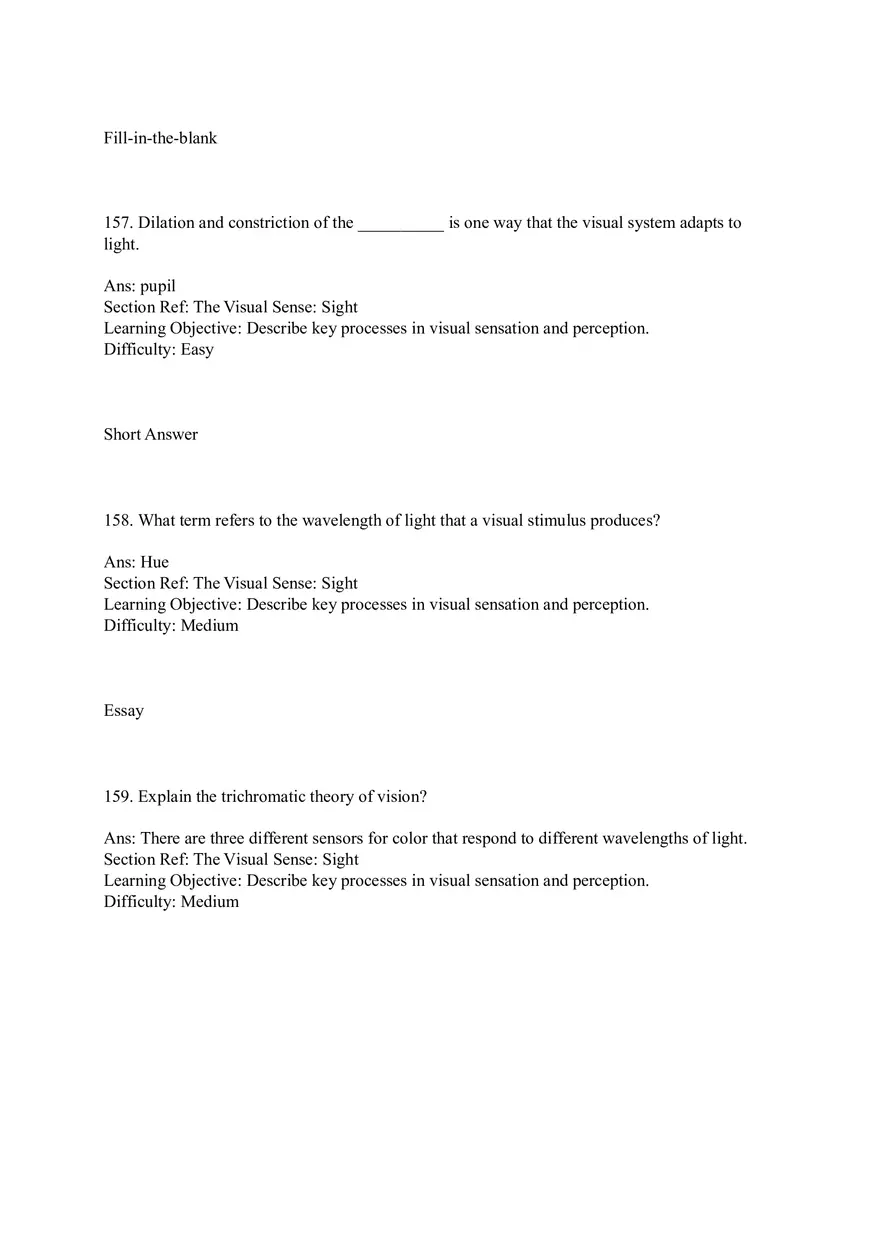 Sensation and Perception Test Answer Key Part 6 - Page 3